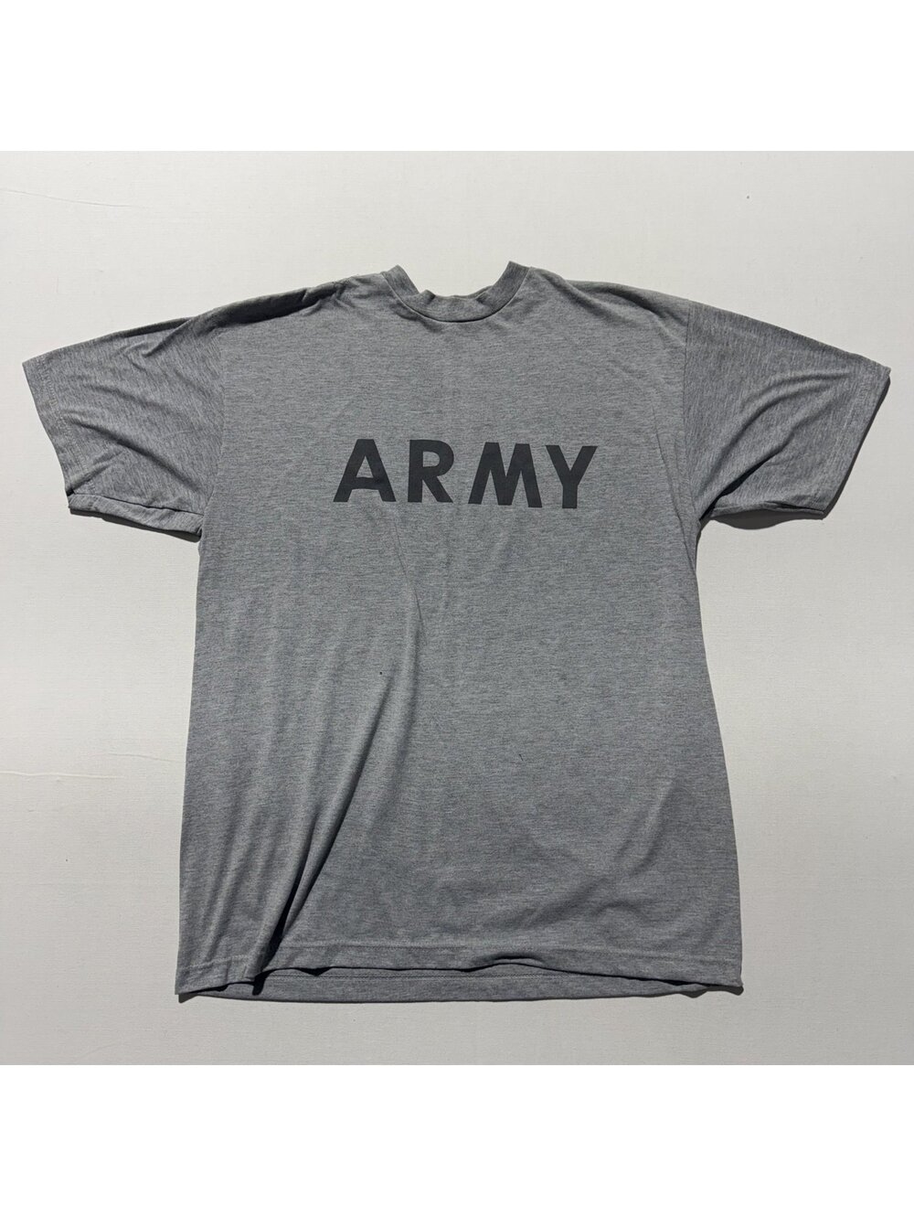 US Army Gray Physical Fitness Uniform T-Shirt Military Vintage